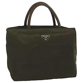 Prada-PRADA Hand Bag Nylon Khaki Auth bs12828-Khaki