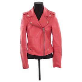 Claudie Pierlot Veste en cuir Rouge
