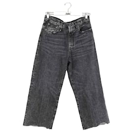 R13-Jeans largos de algodão-Preto