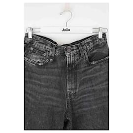 R13-Wide cotton jeans-Black
