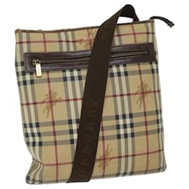 Burberry-BURBERRY Nova Check Shoulder Bag PVC Beige Auth 69239-Beige