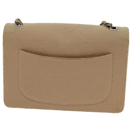 Chanel-CHANEL Matelasse Chain Turn Lock Shoulder Bag cotton Beige CC Auth bs13037-Beige