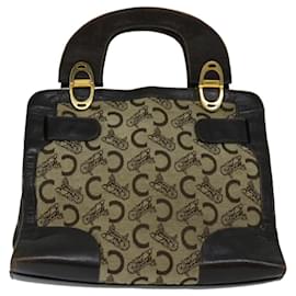 Céline-CELINE C Borsa a mano in tela macadam Beige Auth 69570-Beige