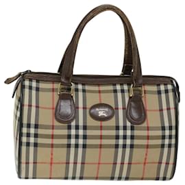 Autre Marque-Burberrys Nova Check Borsa a mano Tela Beige Auth ep3738-Beige