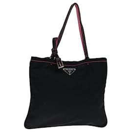 Prada-PRADA Hand Bag Nylon Black Auth 69648-Black