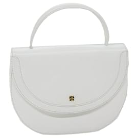 Givenchy-GIVENCHY Hand Bag Leather White Auth 69527-White