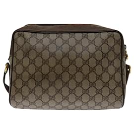 Gucci-GUCCI GG Supreme Web Sherry Line Shoulder Bag Beige Red 56 02 088 Auth ki4293-Red,Beige