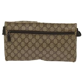 Gucci-GUCCI GG Supreme Waist bag PVC Beige 28566 Auth ar11508-Beige