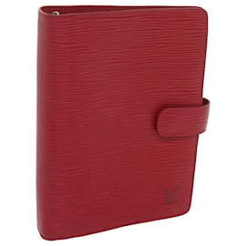 Louis Vuitton-LOUIS VUITTON Epi Agenda MM Day Planner Cover Red R20047 LV Auth am5931-Vermelho