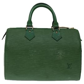 Louis Vuitton-Louis Vuitton Epi Speedy 25 Bolsa de Mão Verde Borneo M43014 Autenticação de LV 69017-Outro