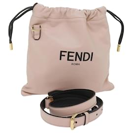 Fendi-FENDI Purse Shoulder Bag Leather Beige Auth 69042A-Beige