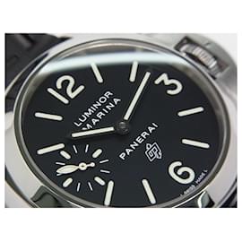 Panerai-PANERAI Luminor Marina logo hand-wound PAM00005 Genuine goods Mens-Silvery
