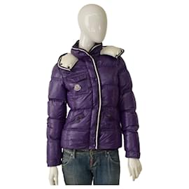 Moncler-MONCLER Quincy Giubbotto purple puffer lightweight down feather jacket size 2-Purple