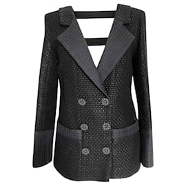 Chanel-Runway Paris / Seoul Black Tweed Jacket-Black