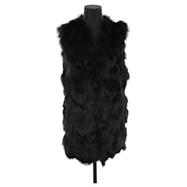 Maje-Fur coat-Black