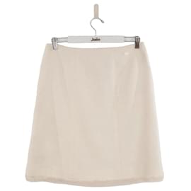 Chanel-falda de seda-Blanco
