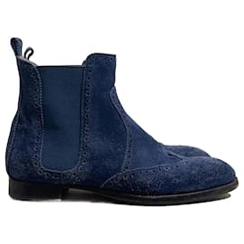 Hermès-HERMES  Ankle boots T.eu 36 Suede-Blue