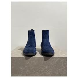 Hermès-HERMES  Ankle boots T.eu 36 Suede-Blue