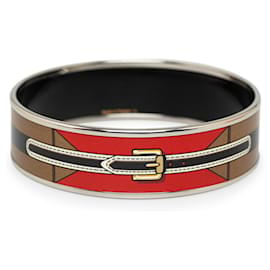Hermès-Bracelet large en émail rouge Hermes-Rouge