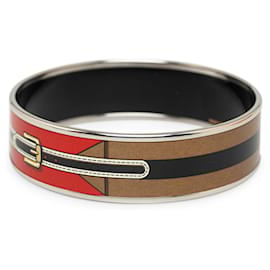 Hermès-Bracciale rigido smaltato rosso Hermes-Rosso