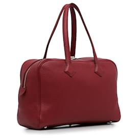 Hermès-Hermes Red Clemence Victoria II 35-Rosso