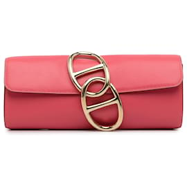 Hermès-Hermès - Egee-Clutch aus Tadelakt in Rosa-Pink