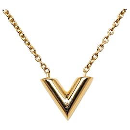 Louis Vuitton-Louis Vuitton Gold Essential V Necklace-Golden