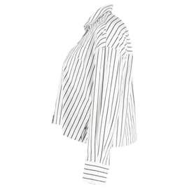 Proenza Schouler-Camicia corta in popeline a righe White Label di Proenza Schouler in cotone bianco-Altro