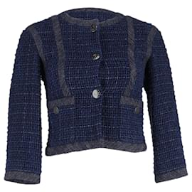 Chanel-Chanel Evening Jacket in Navy Blue Cotton-Navy blue