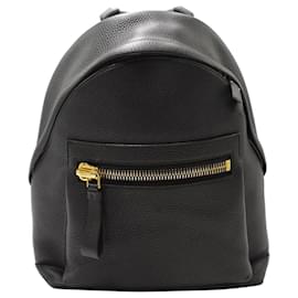 Tom Ford-Tom Ford Buckley Backpack Black in Black Grained Calfskin Leather-Black
