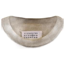 Maison Martin Margiela-Maison Margiela Crew Neck Sweater in Beige Wool-Brown,Beige