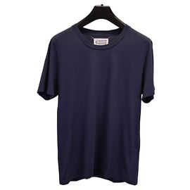 Maison Martin Margiela Camiseta con cuello redondo Maison Margiela en algodón azul marino Azul