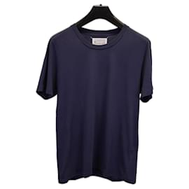 Maison Martin Margiela-Camiseta con cuello redondo Maison Margiela en algodón azul marino-Azul