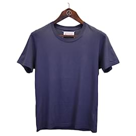 Maison Martin Margiela-Maison Margiela Crew Neck T-Shirt in Navy Cotton-Blue