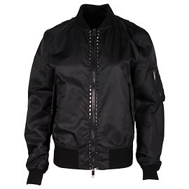 Valentino Garavani Rockstud Bomberjacke aus schwarzem Nylon Schwarz