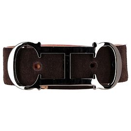 Carolina Herrera Initials Insignia Belt in Brown Suede Brown