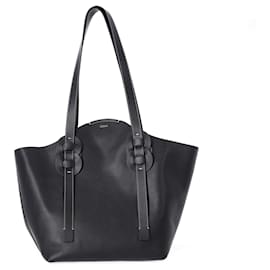 Chloé-Chloé Medium Darryl Tote Bag in Black Leather-Black