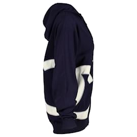 Chanel-Chanel Zip Hooded CC Sweatshirt in Navy Blue Cotton-Blue,Navy blue