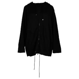 Chanel-Chanel Zip Hooded CC Sweatshirt in Black Cotton	-Black