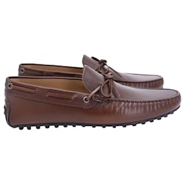 Tod's-Tod's City Gommino Loafers in Brown Leather-Brown