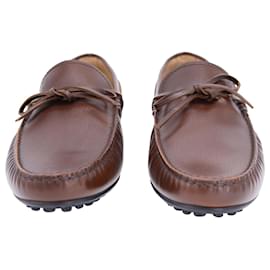 Tod's-Tod's City Gommino Loafers in Brown Leather-Brown
