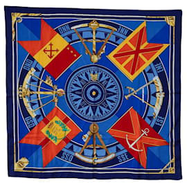 Hermès-Hermes Carré Sextants Silk Scarf Cotton Scarf in Good condition-Other