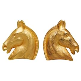 Hermès-Brincos de cabeça de cavalo Hermes Brincos de metal em bom estado-Outro
