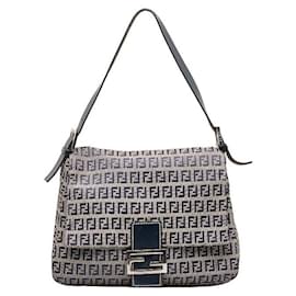 Fendi-Fendi Zucchino Canvas Mamma Baguette Sac à bandoulière en toile en bon état-Autre