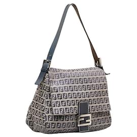 Fendi-Fendi Zucchino Canvas Mamma Baguette Bolso de hombro de lona en buen estado-Otro