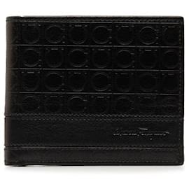 Salvatore Ferragamo-Salvatore Ferragamo Gancini Leather Bifold Wallet  Leather Short Wallet in Good condition-Other