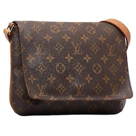 Louis Vuitton-Louis Vuitton Monogram Musette Tango Sac à bandoulière en toile à sangle courte M51257 en bon état-Marron