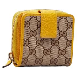 Gucci-Kompakte, zweifach gefaltete Brieftasche aus GG Canvas 346056-Andere