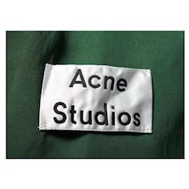 Acne-Acne Studios Lucie Emerald Green lined Breasted Trench Coat-Green