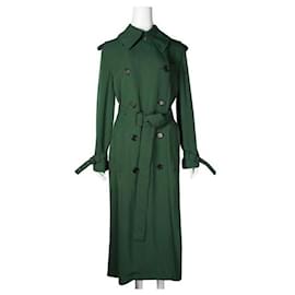 Acne-Acne Studios Lucie Emerald Green lined Breasted Trench Coat-Green